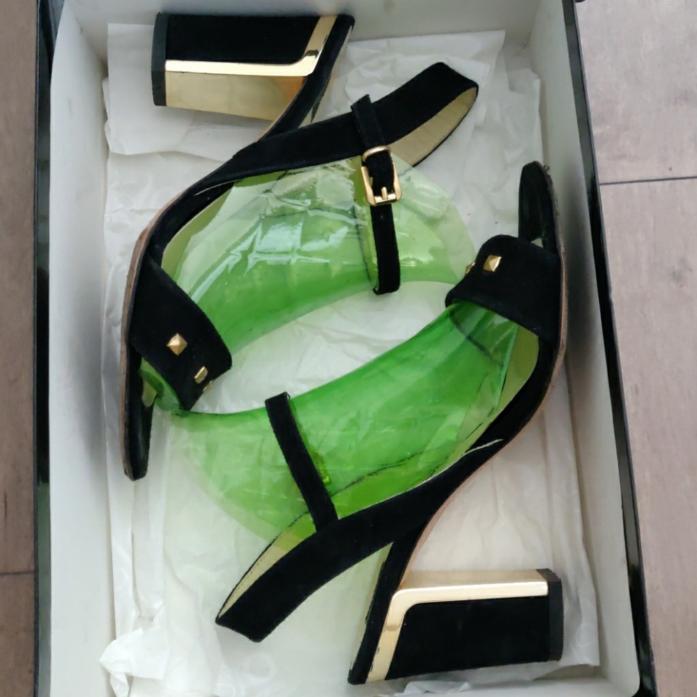 Black Suede high heel Sandal